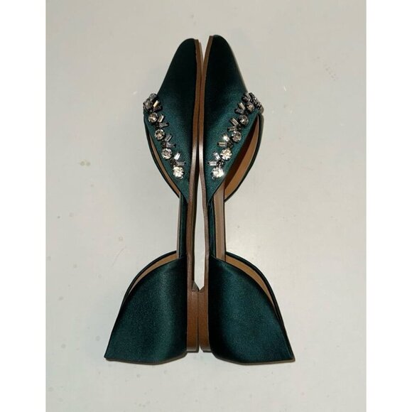 J. Crew Satin Jeweled Zoe D'ORSAY Flats Size 7.0 - Picture 5 of 12